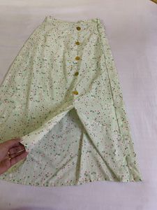 Floral Button-Front Skirt Waist 28-30