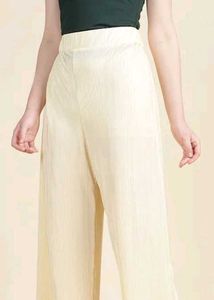 Cream Wide Leg Pants