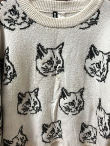 Cat Print Sweater
