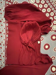 Maroon Ruched Top