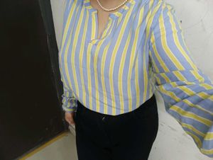 Striped V-Neck Top
