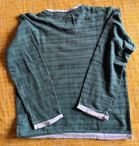 Green Striped Long Sleeve Shirt
