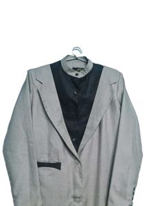 Elegant Grey Long Coat Burqa