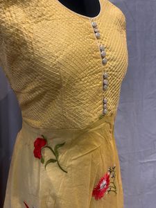 Yellow Ethnic Gowns Sets Xxl Size
