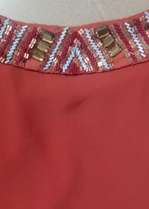 Rust Orange Beaded Blouse