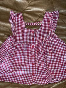 Savana red gingham top