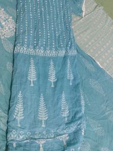 Blue cotton kurti with dupatta (3XL)