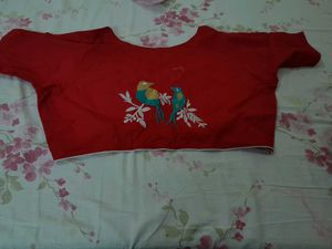 Red Embroidered Blouse