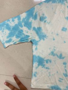 Blue Tie-Dye Cropped T-Shirt
