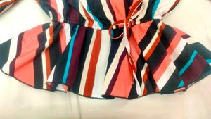 Korean-Inspired Casual Peplum Blouse