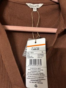 Earth Brown Ribbed Polo Dress