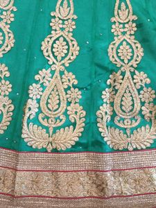 Green Embroidered Lehenga Choli Set