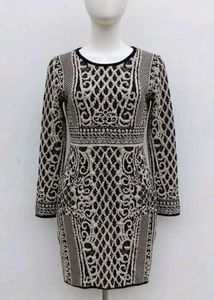 abstract woolen bodycon dress for winter fun