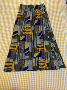 Soft and Stretchy Patterned Midi Skirt W-30-36