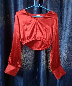 Beautiful Silk Full sleeves Red Blouse❤️👌