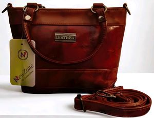 Pure Leather Handbag With Sling