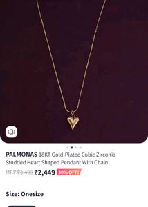 PALMONAS 18KT Gold Plated Heart Necklace