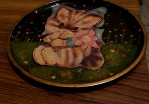 Decorative Kitten Clay Painting