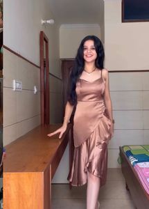 Golden Designer One Piece Party Wear💗