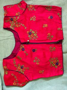 Floral Embroidered Pink Blouse