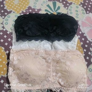 Lace Bandeau Bra Set
