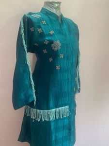 Teal Embellished Cord Set