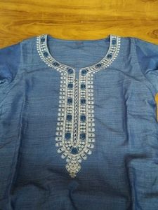 Elegant Blue Embroidered Kurta