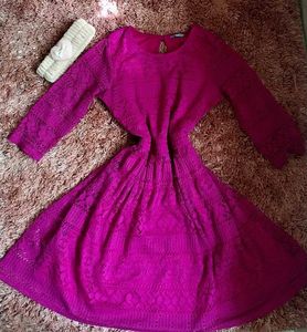 Magenta Lace Dress