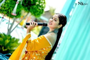 Mustard Off Shoulder Embroidered Kurti