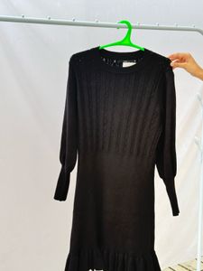 Black Knit Bodycon Dress