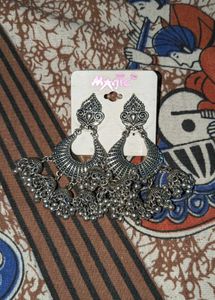 Gorgeous Oxidised Silver Dangle Earrings