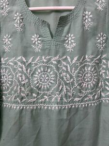 Seafoam Embroidered Kurti