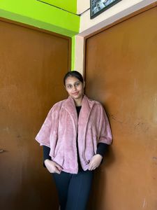 Pink Cozy Plush Poncho