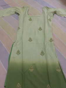 Green Embroidered Kurta Set