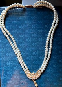 Pearl Beaded  Double Chained Necklace