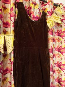 Brown Velvet Dress