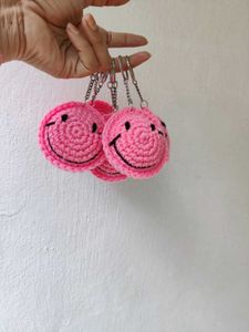 Crochet Smiley Keychain