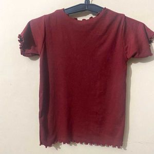 Cute Ruffle Trim Tee