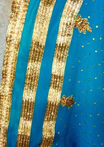 Teal Stone-work Party Wear Kurta &amp; Dupatta