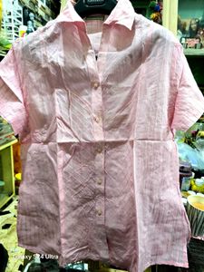 Pink Button-Down Top
