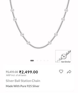 Silver Beaded Snake Chain