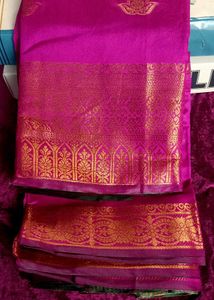 Pink &amp; Gold Saree
