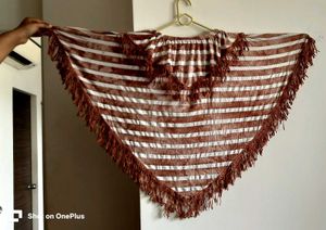 Striped Fringe Shawl
