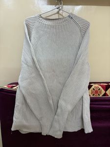 Ribbed Knit Sweater - Light Gray❤️