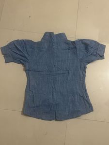 Blue Puff Sleeve Top