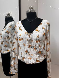 Hollister White Floral Top