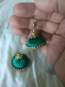 Silk Thread Jhumka Earrings