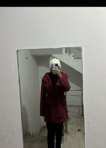 Maroon Hooded Coat and crop jacket COMBOOOO