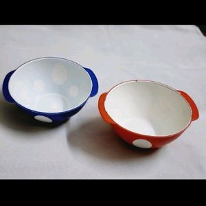 Polka Dots Bowls With Spoons
