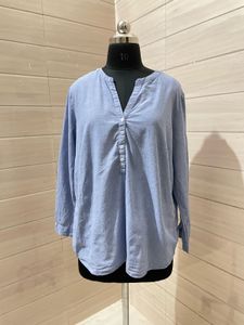 Tom Tailor Light Blue Cotton Shirt Top